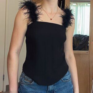 Staud feather strap tank top, size XS